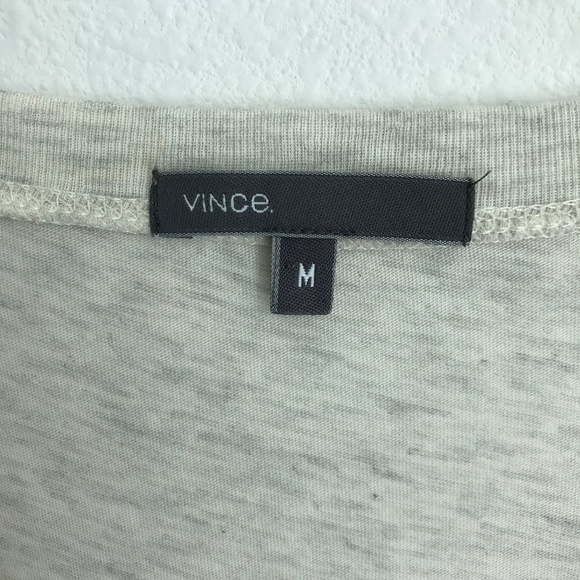 NWT - VInce Pima Cotton Blend V Neck Tee Cream Size M - Picture 3 of 6